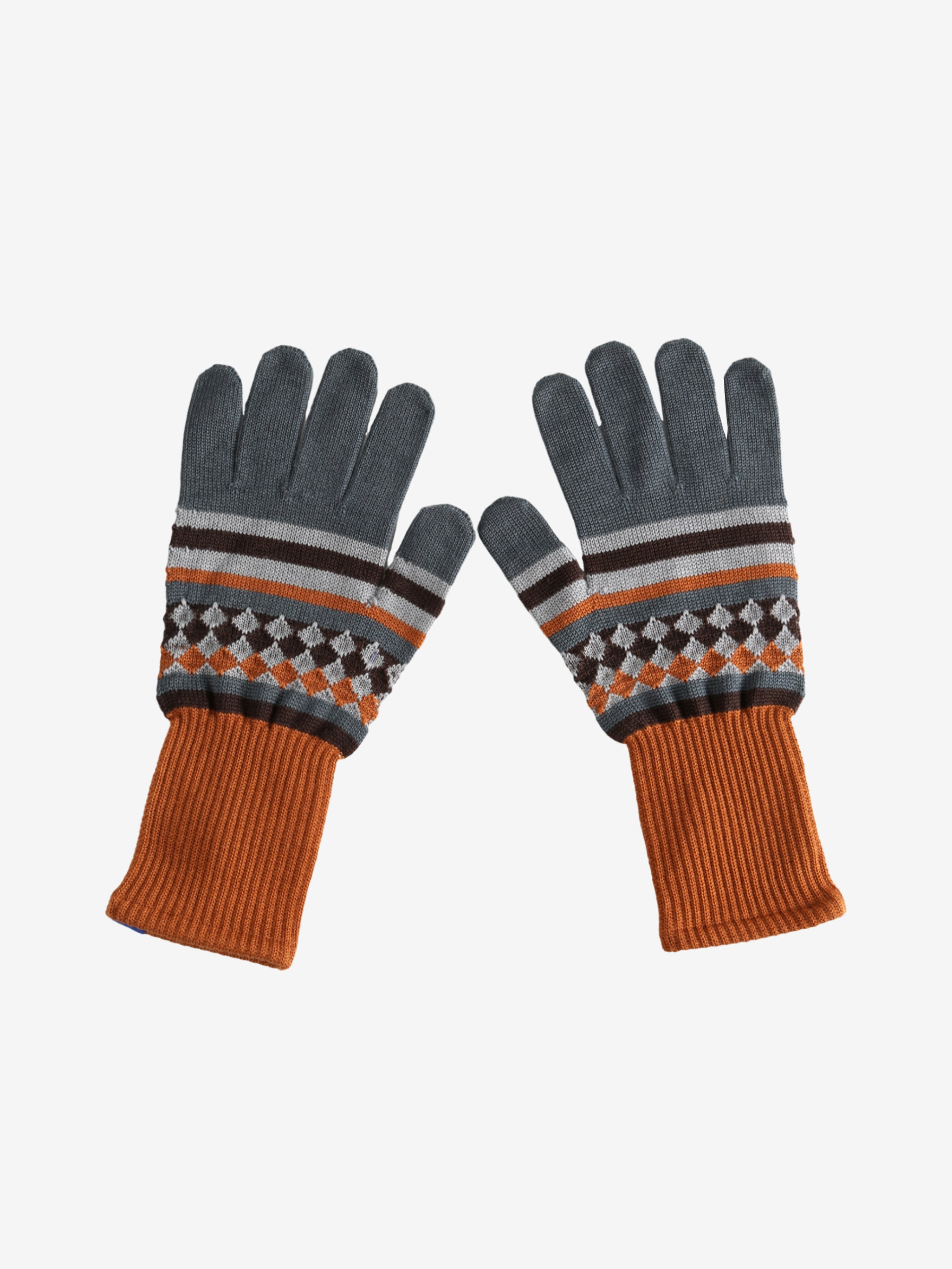 Grey gloves, front view