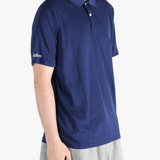 Navy T-shirt  worn by a person, showing the shirt's fit