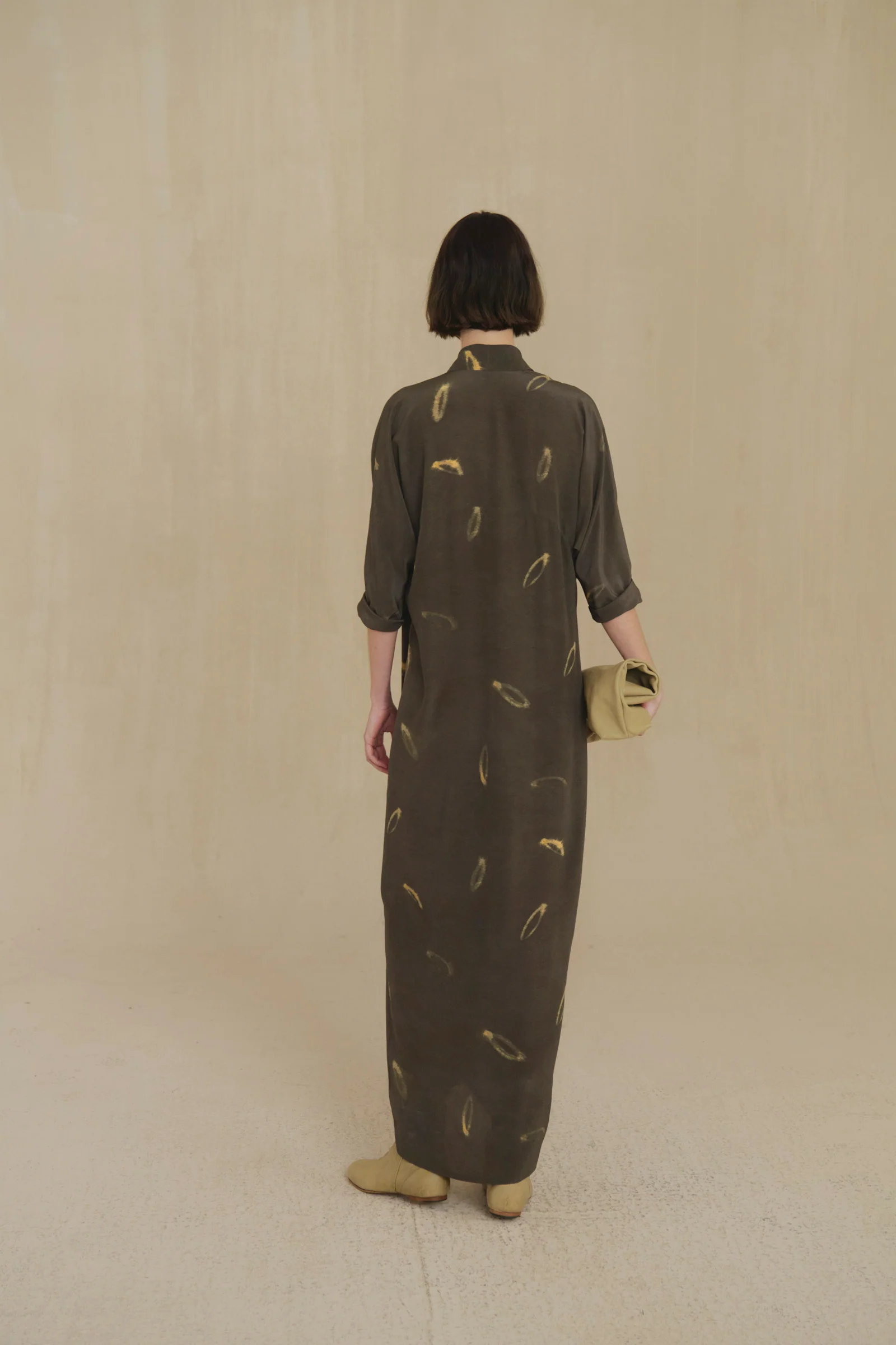 Brown dress, full body view
