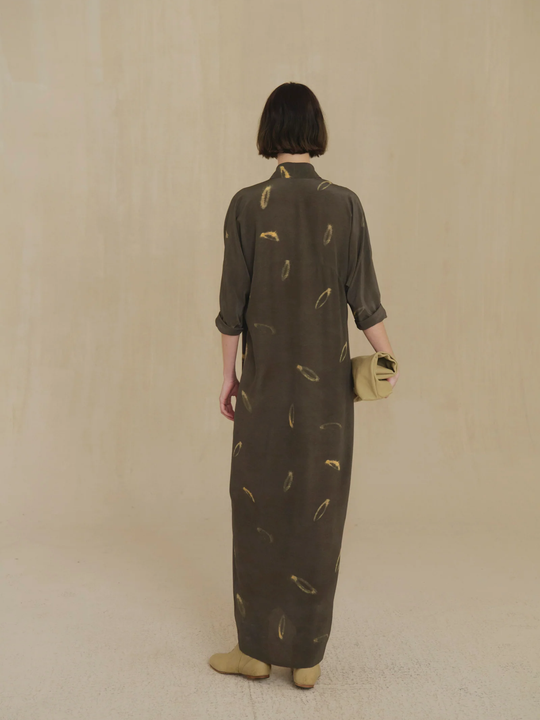 Brown dress, full body view