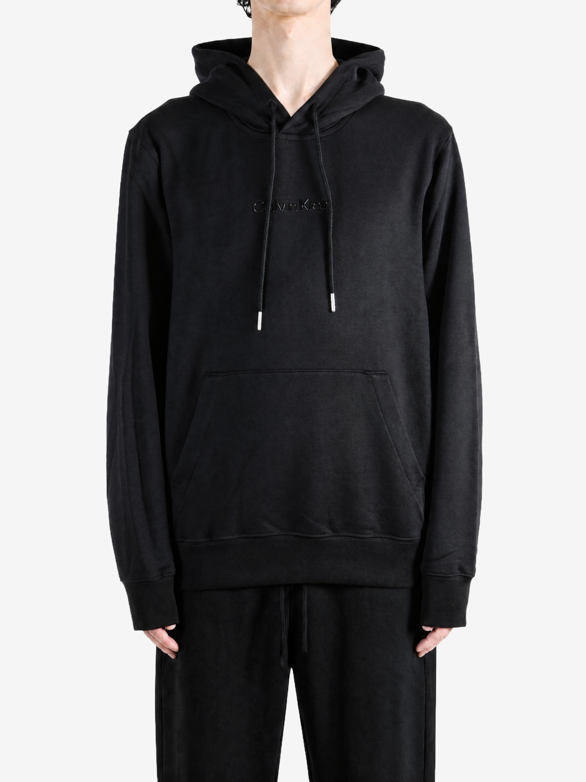 Black hoodie, full body view