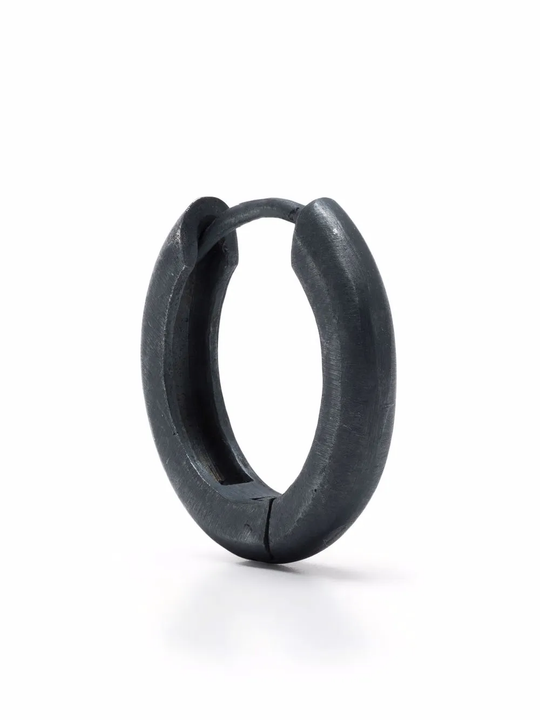 Grey earrings, side view