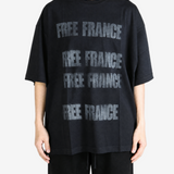 Black t-shirt, full body view