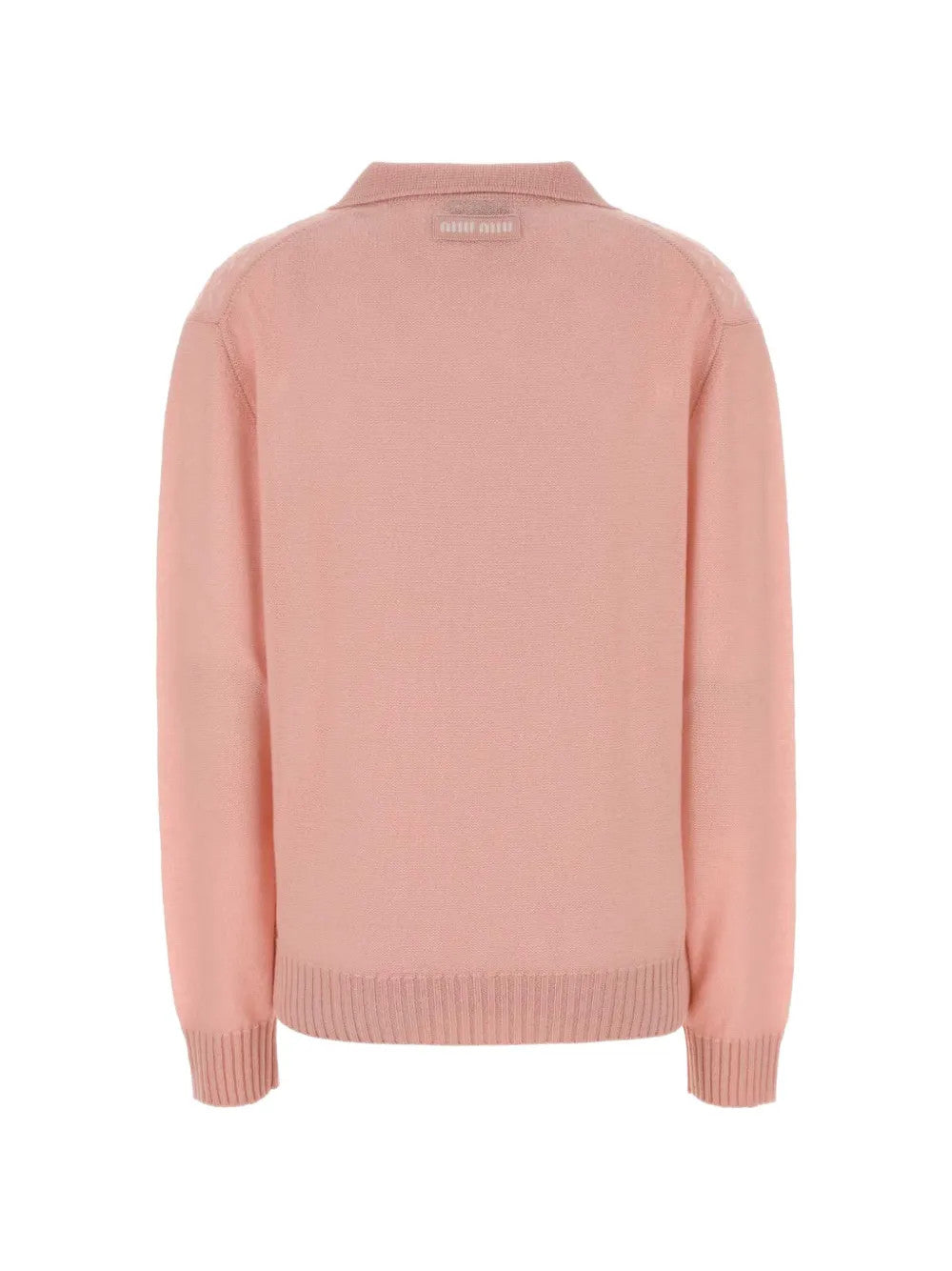 Pink knitwear, back view
