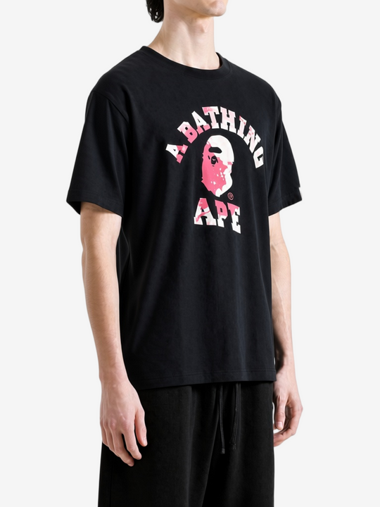 Black t-shirt, full body view