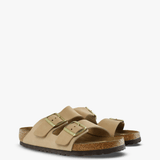 Tan sandals, front view