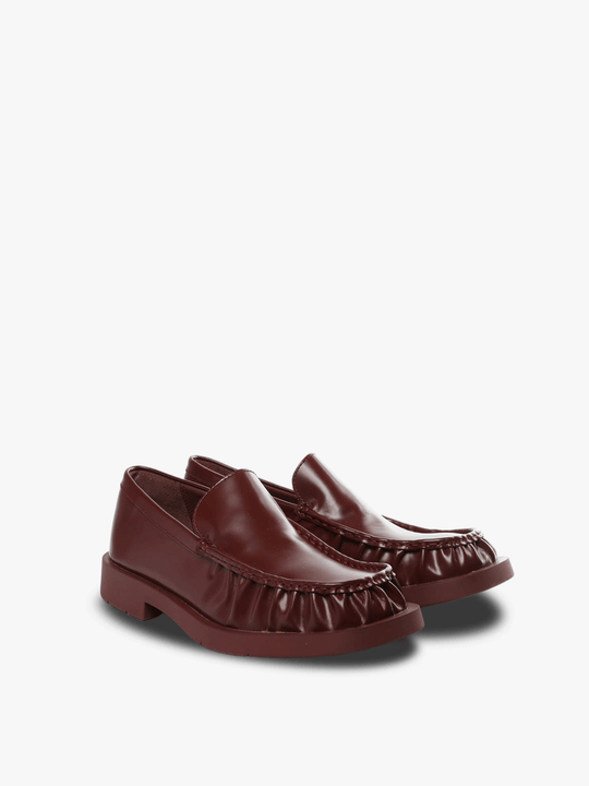 Red loafers-mules, side view