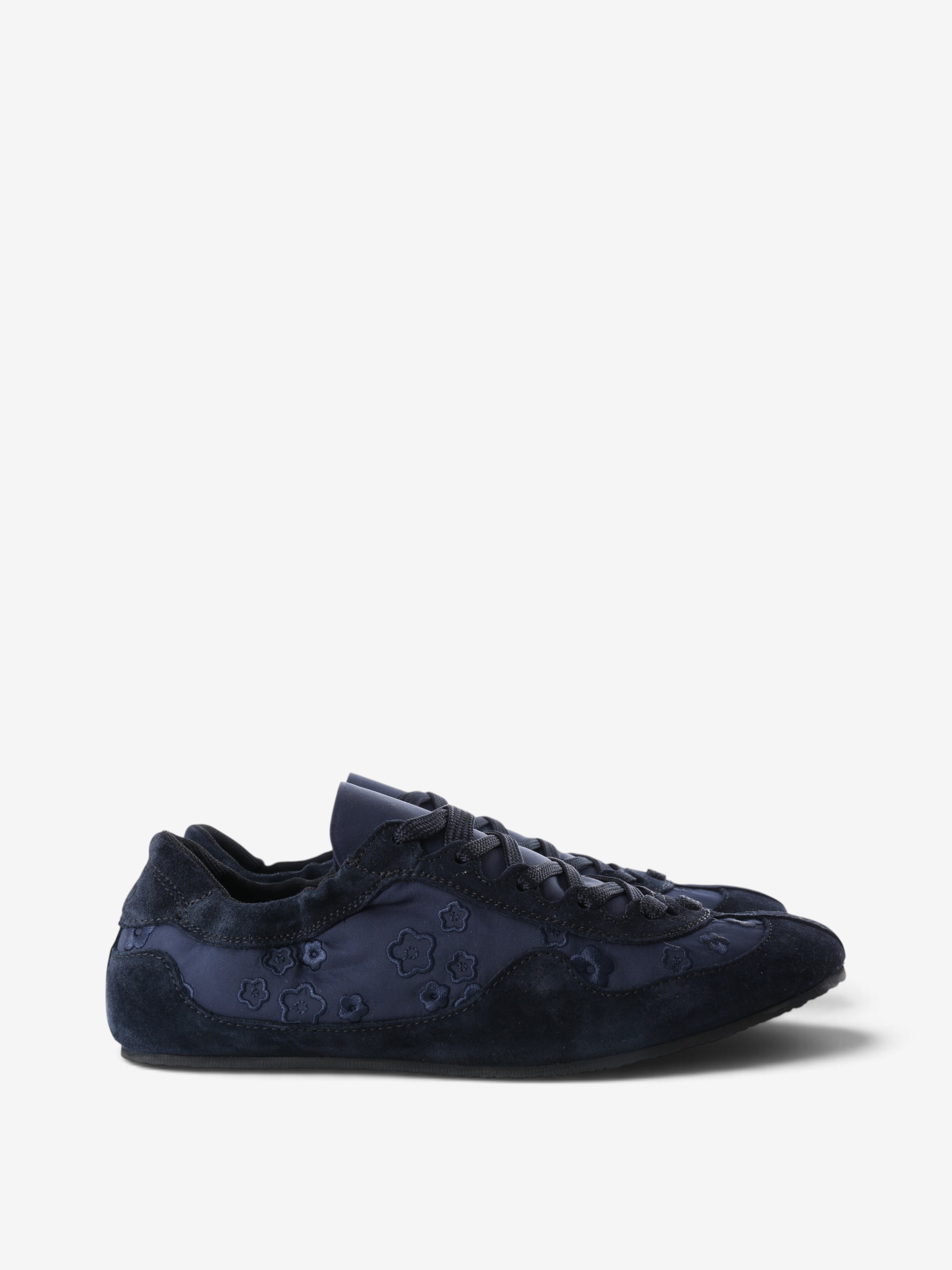 Navy shoes, side view