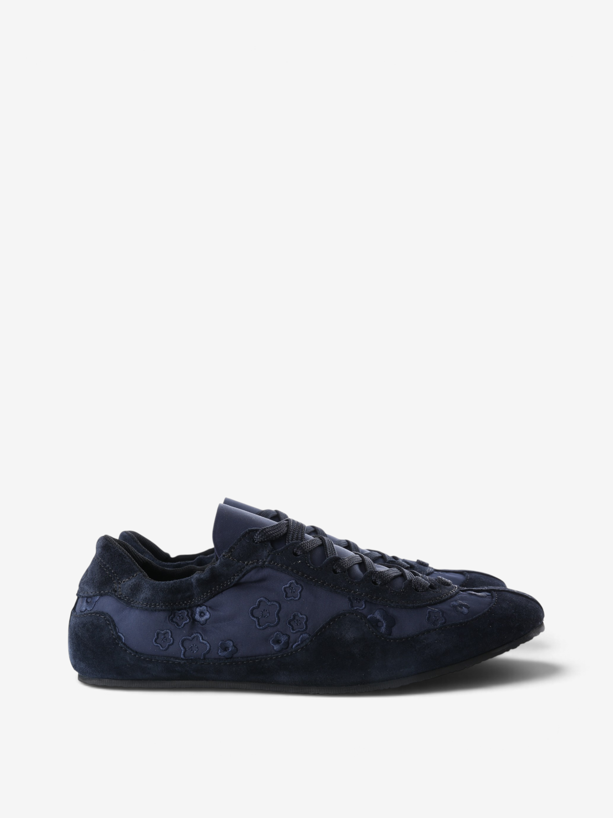 Navy shoes, side view