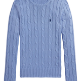 Blue sweater, front view