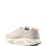 Tan shoes, side view