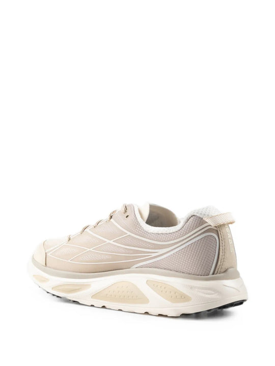Tan shoes, side view