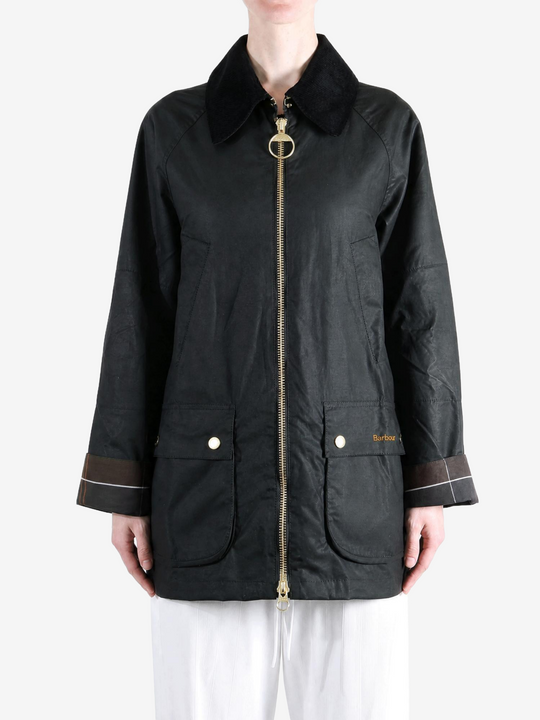 Black jacket worn by a person, showing the jacket fit