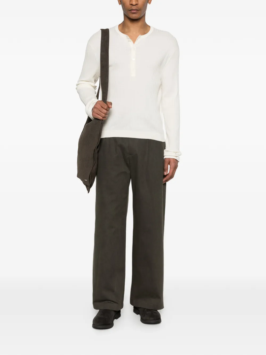 White knitwear, full body view