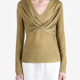 Tan top worn by a person, showing the top fit
