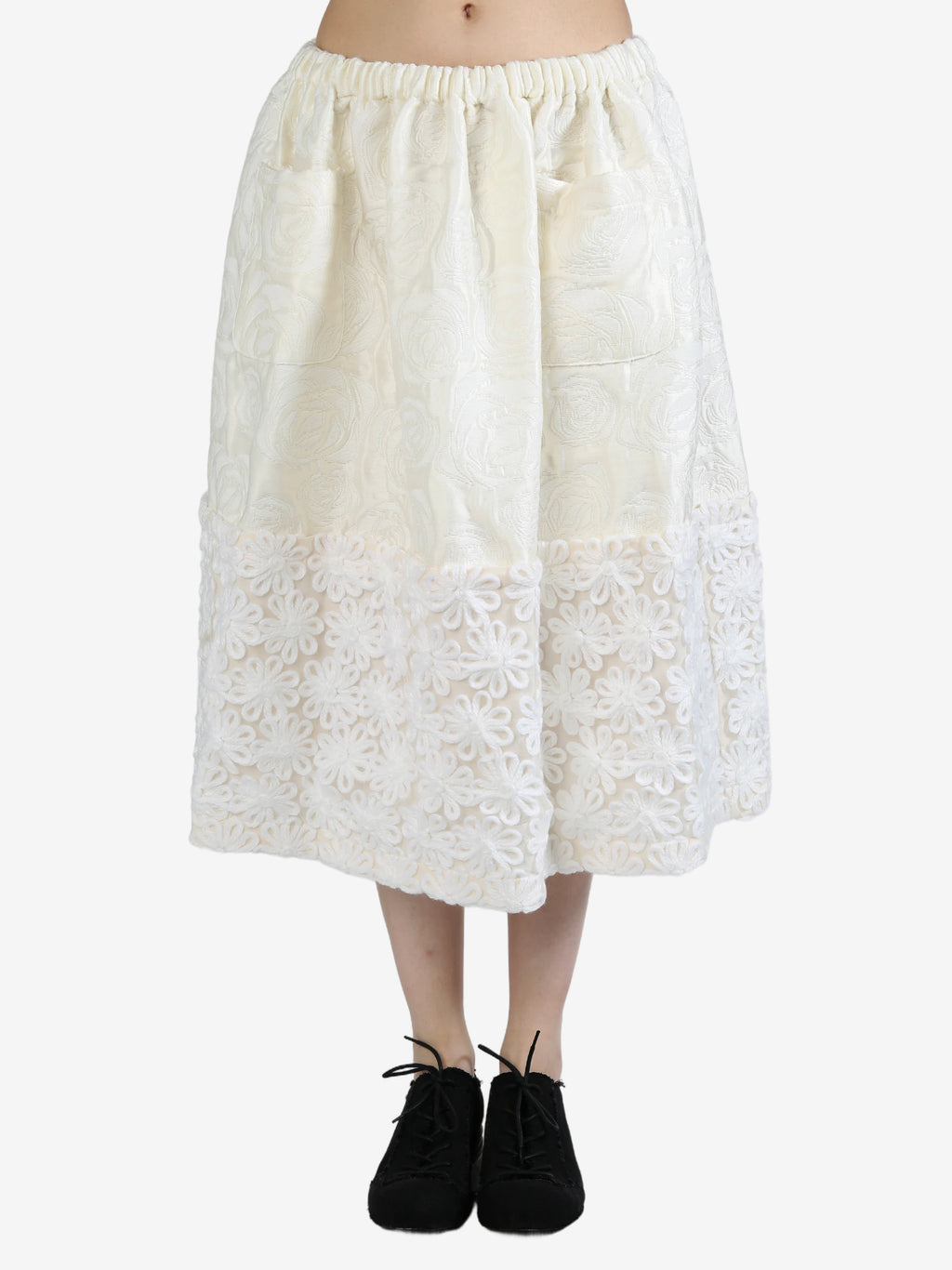 TAO COMME DES GARCONS - Women Embroidered Patchwork Lace Skirt