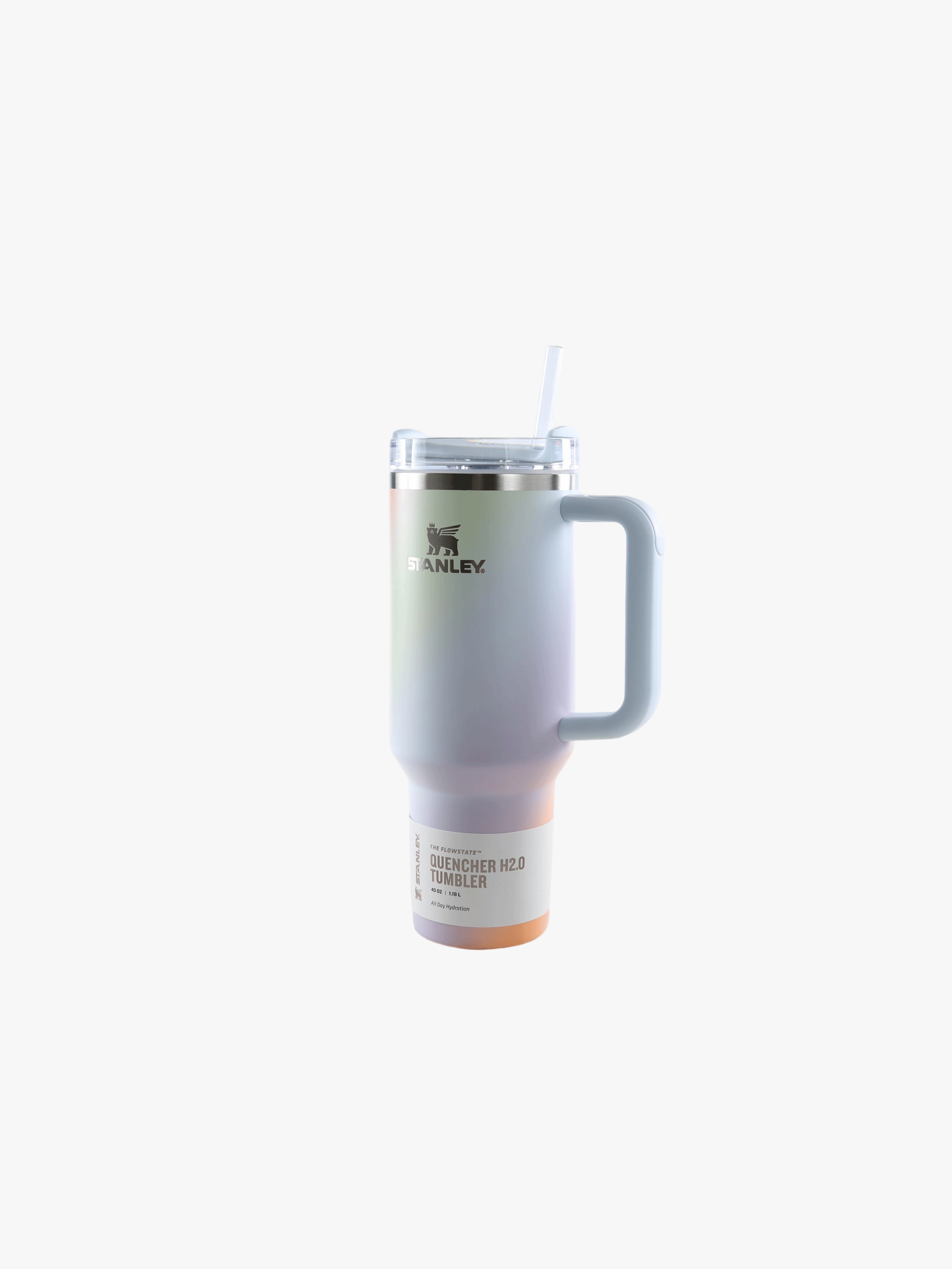Blue tumbler, front view