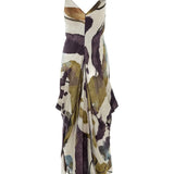 Tan dress, back view