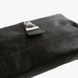 Close up of black bags, showing texture of the fabric