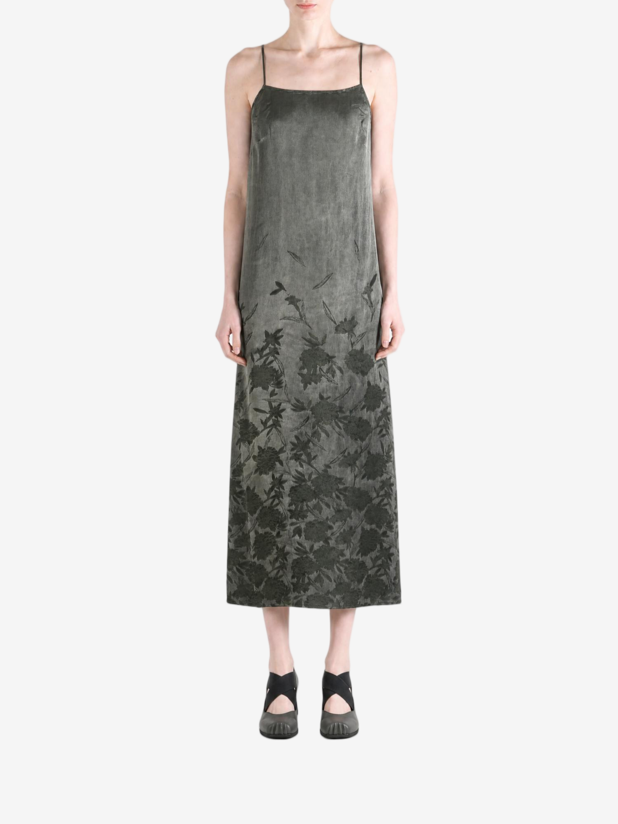 Grey dress, full body view