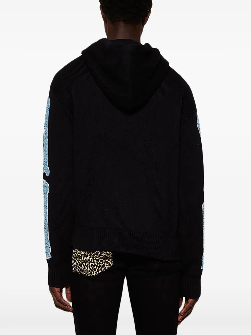 Black knitwear, full body view