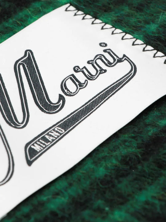 Close up of Green scarf, showing detail