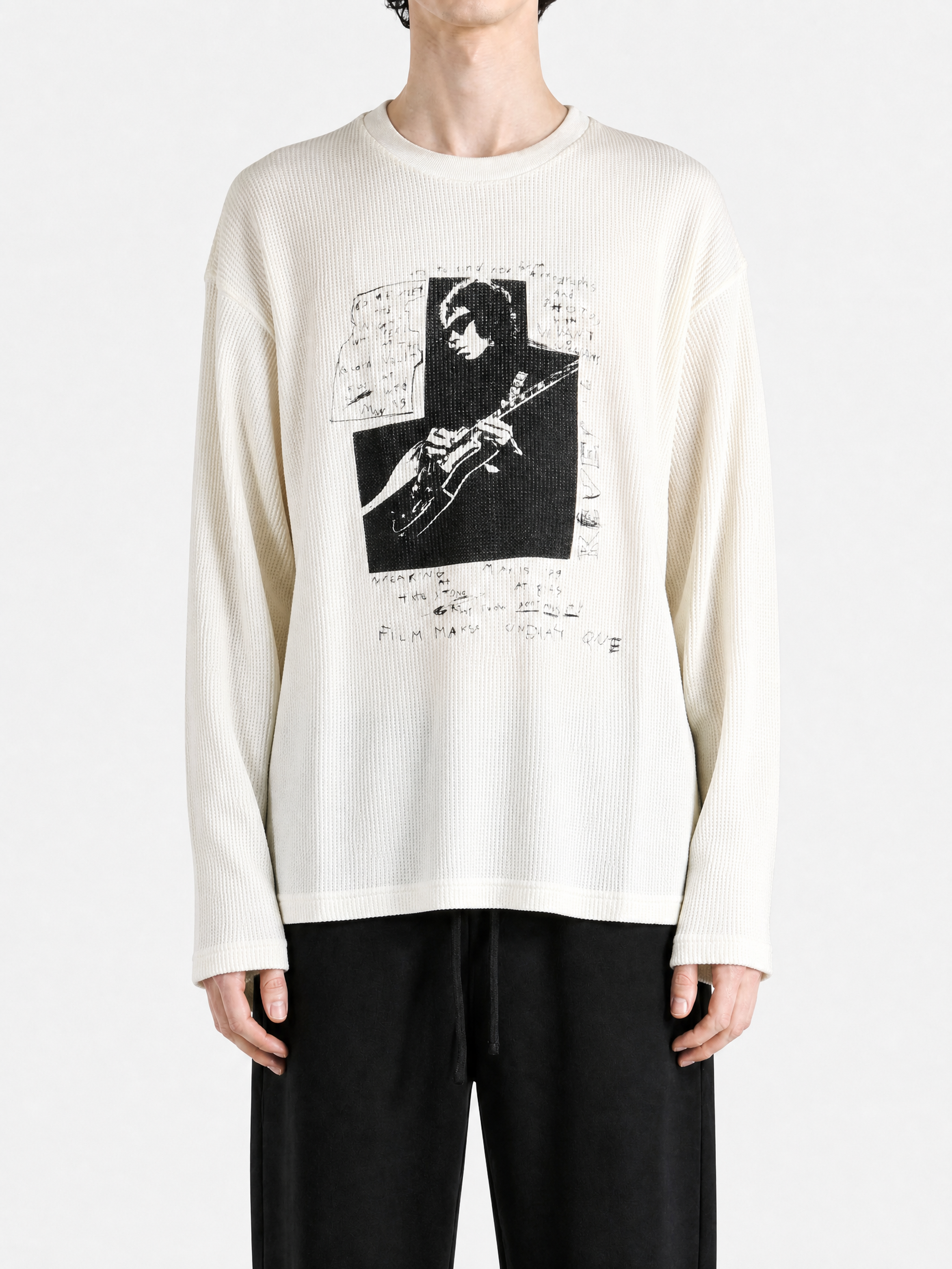 Tan t-shirt, full body view