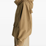 Bronwn jacket worn by a person, showing the jacket's fit
