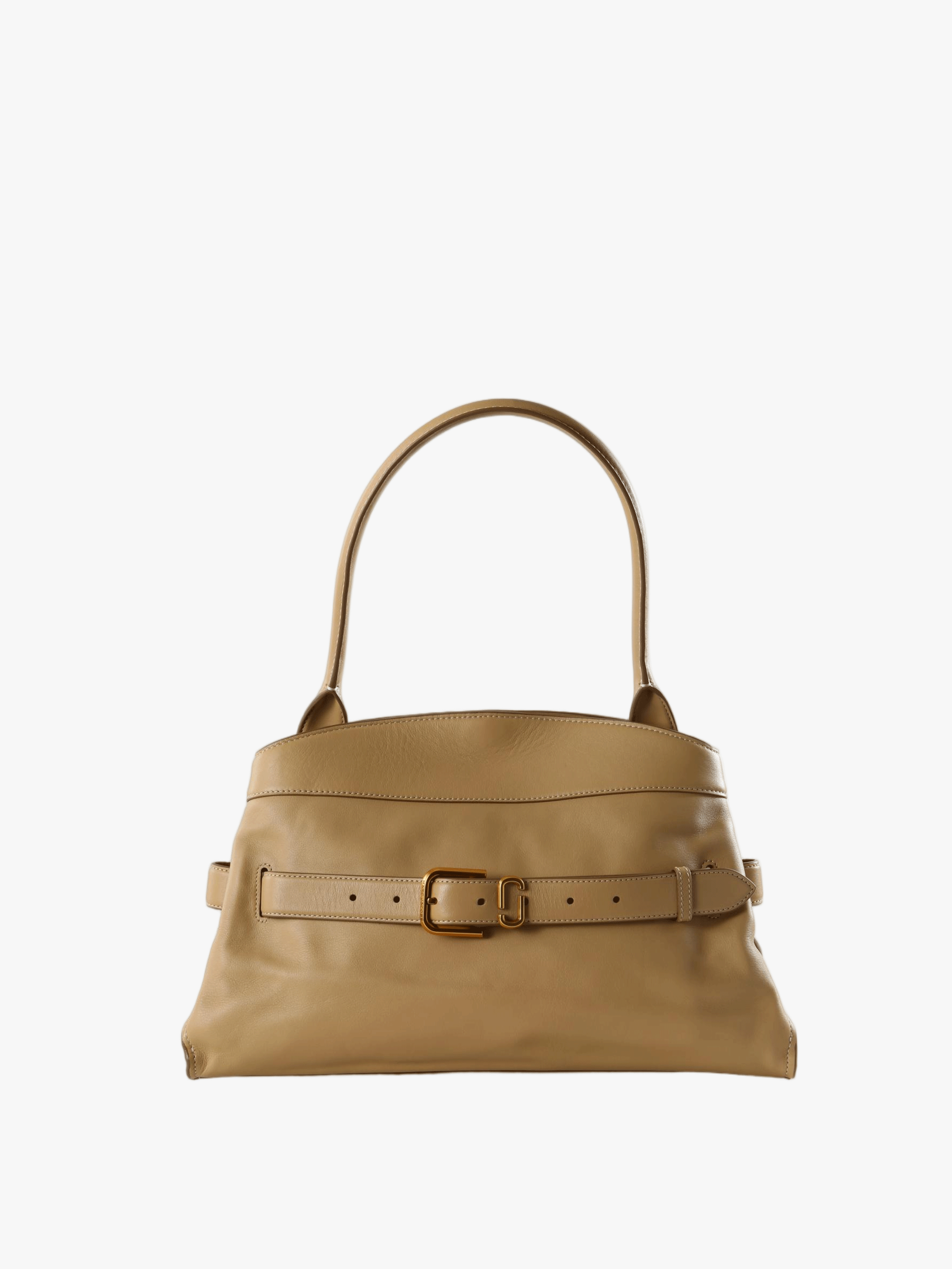 Tan bag, front view