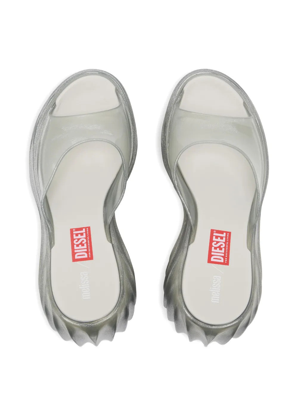 White sandals, front view