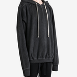 Black hoodie, full body view