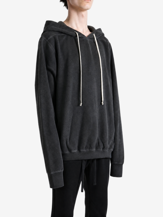 Black hoodie, full body view