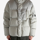 Grey jacket worn by a person, showing the jacket's fit