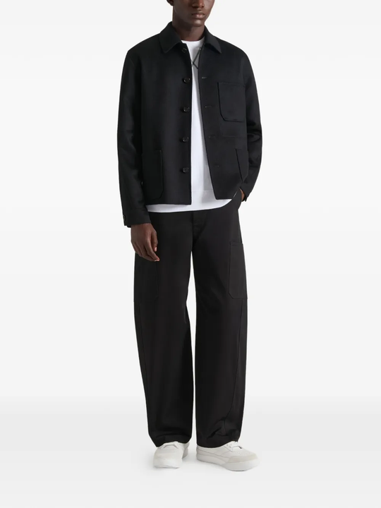 black shirts, full body view