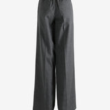 Grey pants worn by a person, showing the pants fit