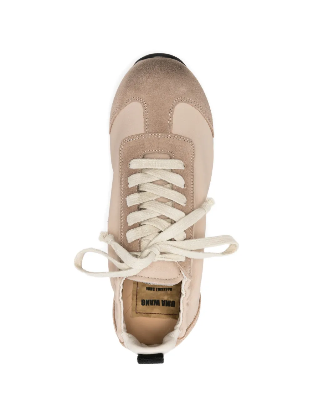 Tan sneakers, up view