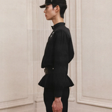 Black shirt, full body view