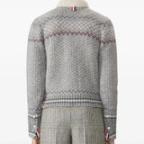 THOM BROWNE - Women Fair Isle Jersey Float Jacquard Cropped Crew Neck Cardigan
