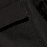 Close up of Black shirt, showing texture of the 100% cotton fabric