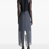 Grey dress, full body view