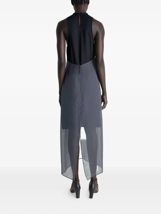 Grey dress, full body view