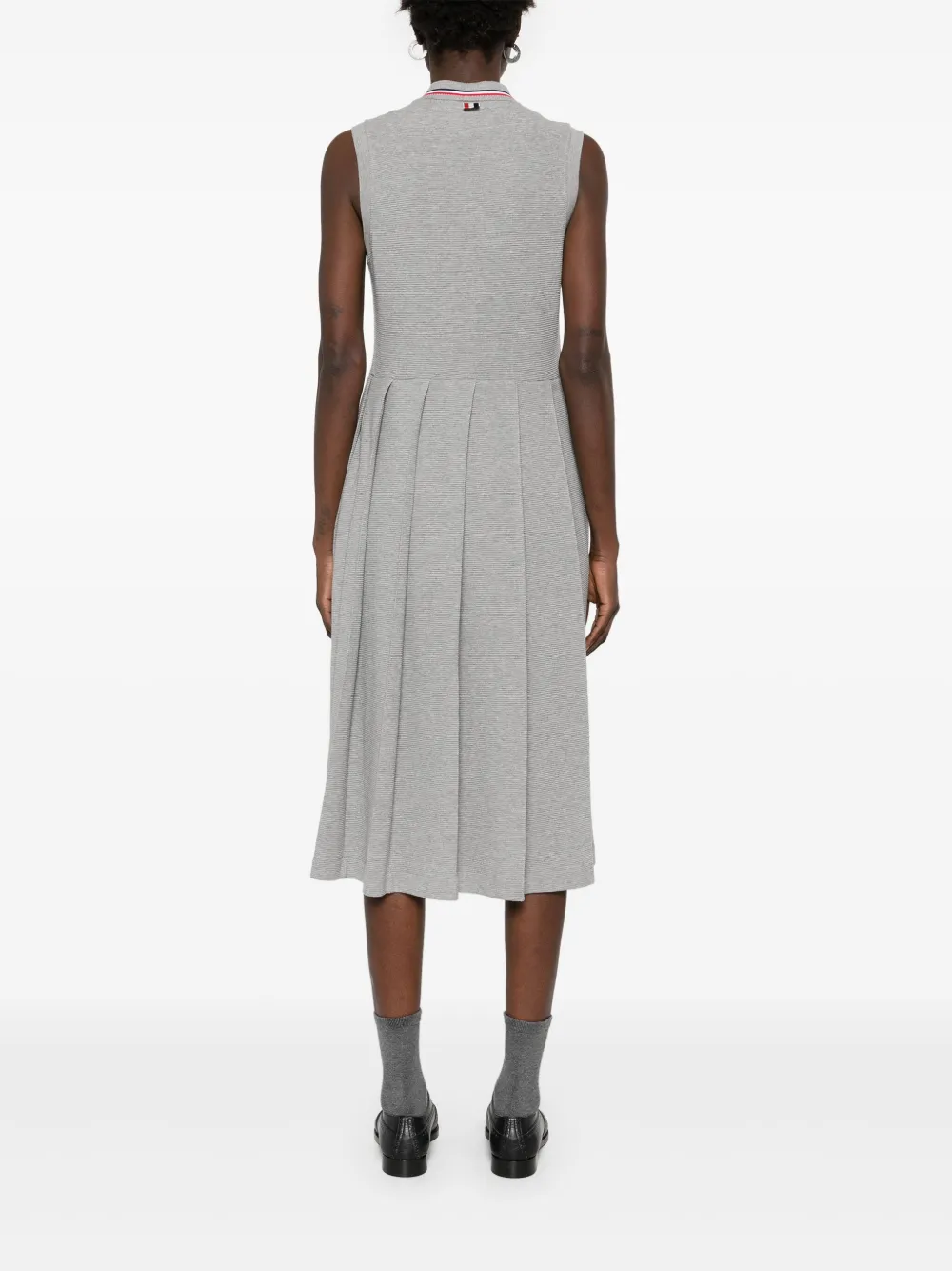 Grey dress, full body view