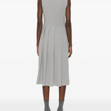 Grey dress, full body view