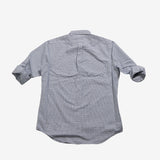 Blue shirt, back view