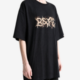 Black t-shirt, full body view