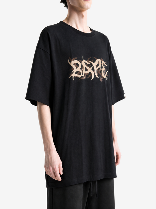 Black t-shirt, full body view