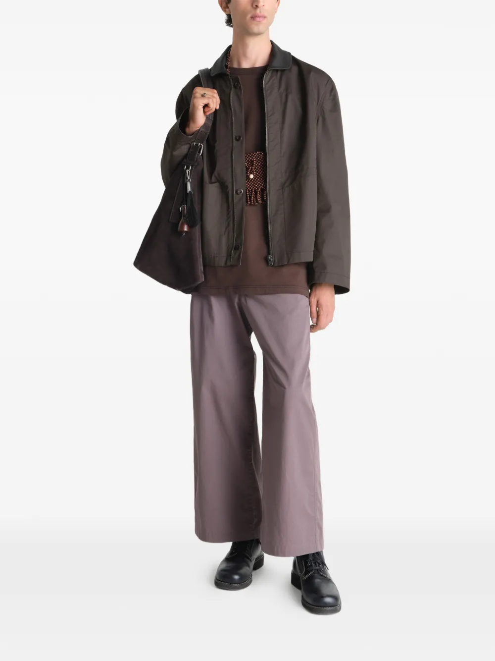 Brown jacket, full body view