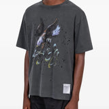 Black t-shirt, full body view