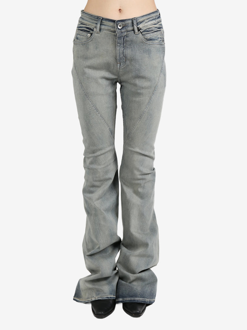 RICK OWENS DRKSHDW - Women Stretch Denim Bias Bootcut Pants