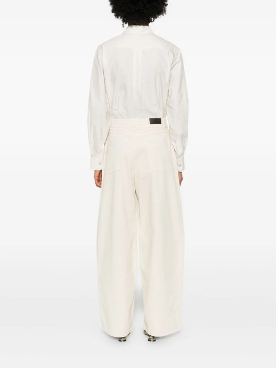 White pants, full body view